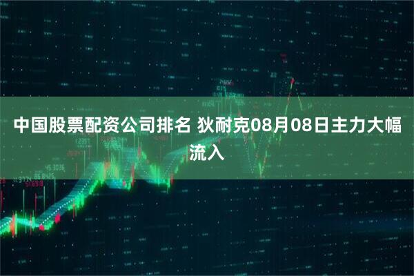 中国股票配资公司排名 狄耐克08月08日主力大幅流入